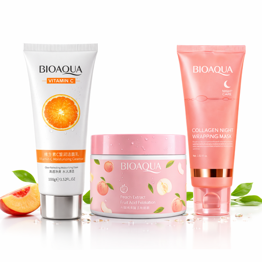 Kit Bioaqua Glow Frutado – Piel de Seda Hidratante y Iluminadora para Rostro