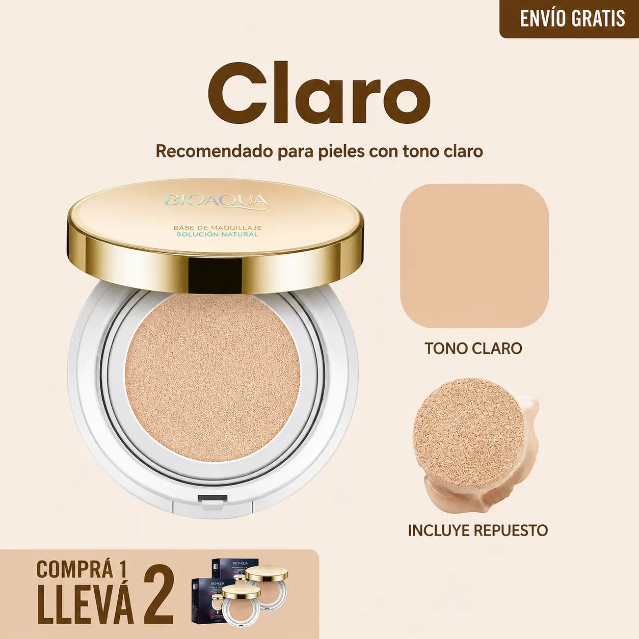 Bioaqua Base Profesional — Comprá 1 y llevate 2 + REGALO 🎁