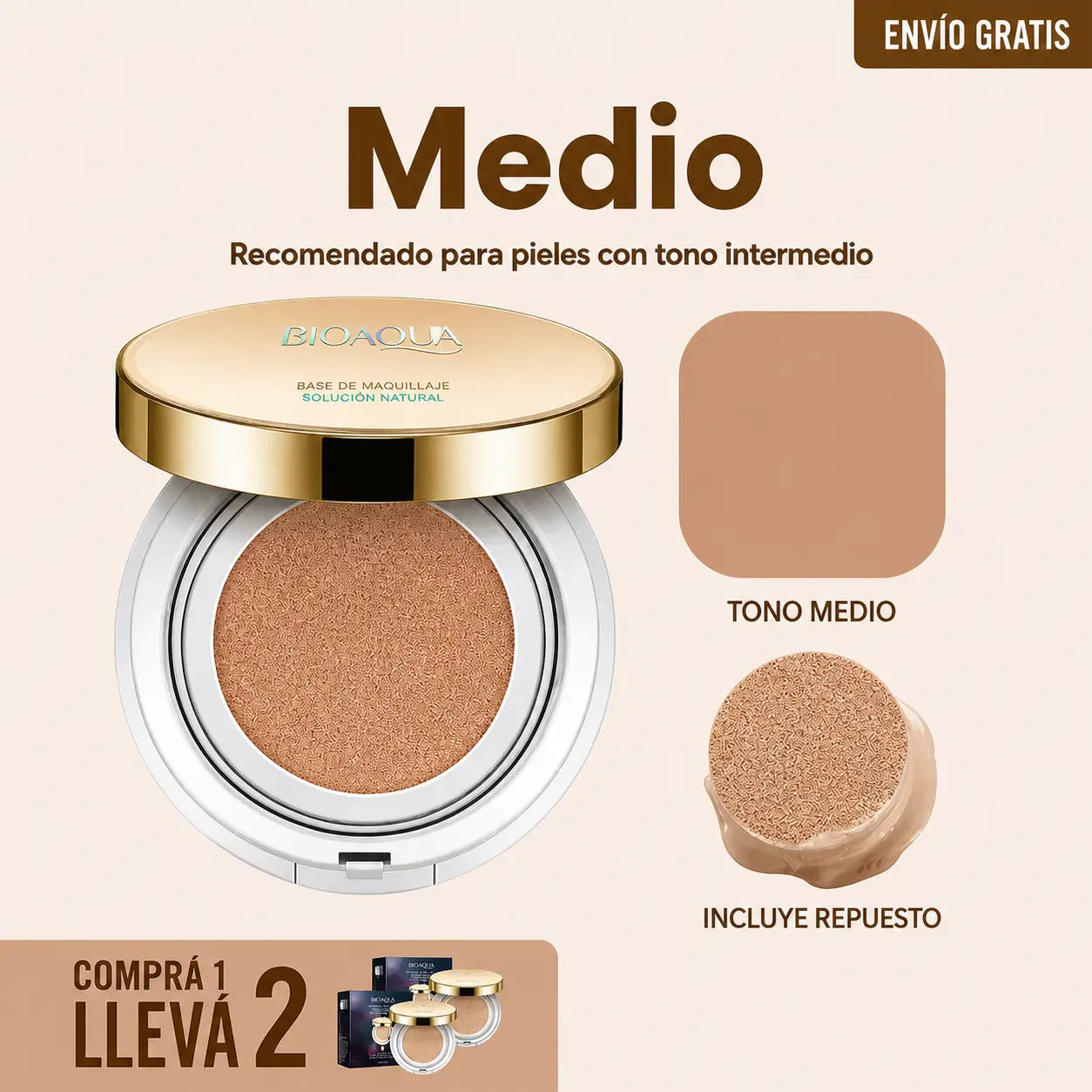 Bioaqua Base Profesional — Comprá 1 y llevate 2 + REGALO 🎁