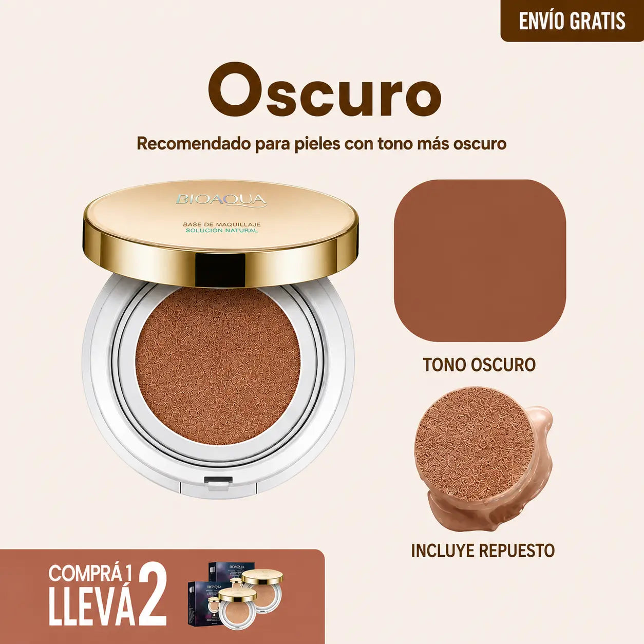 Bioaqua Base Profesional — Comprá 1 y llevate 2 + REGALO 🎁