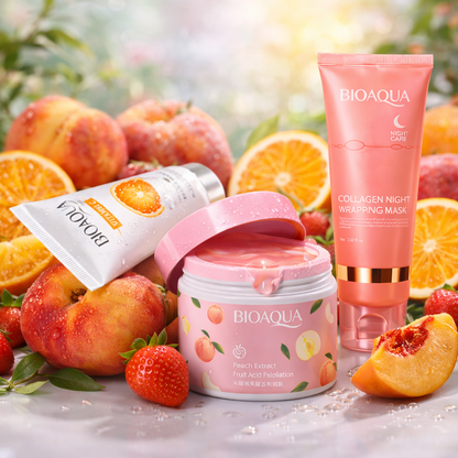 Kit Bioaqua Glow Frutado – Piel de Seda Hidratante y Iluminadora para Rostro