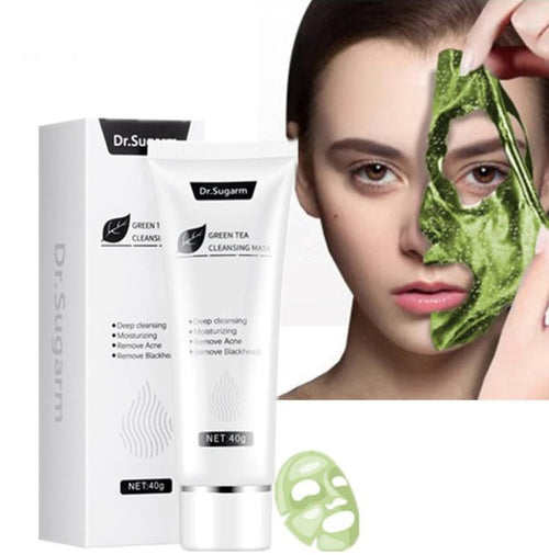 Mascarilla facial de té verde para eliminar puntos negros, limpiar poros y mejorar la textura de la piel