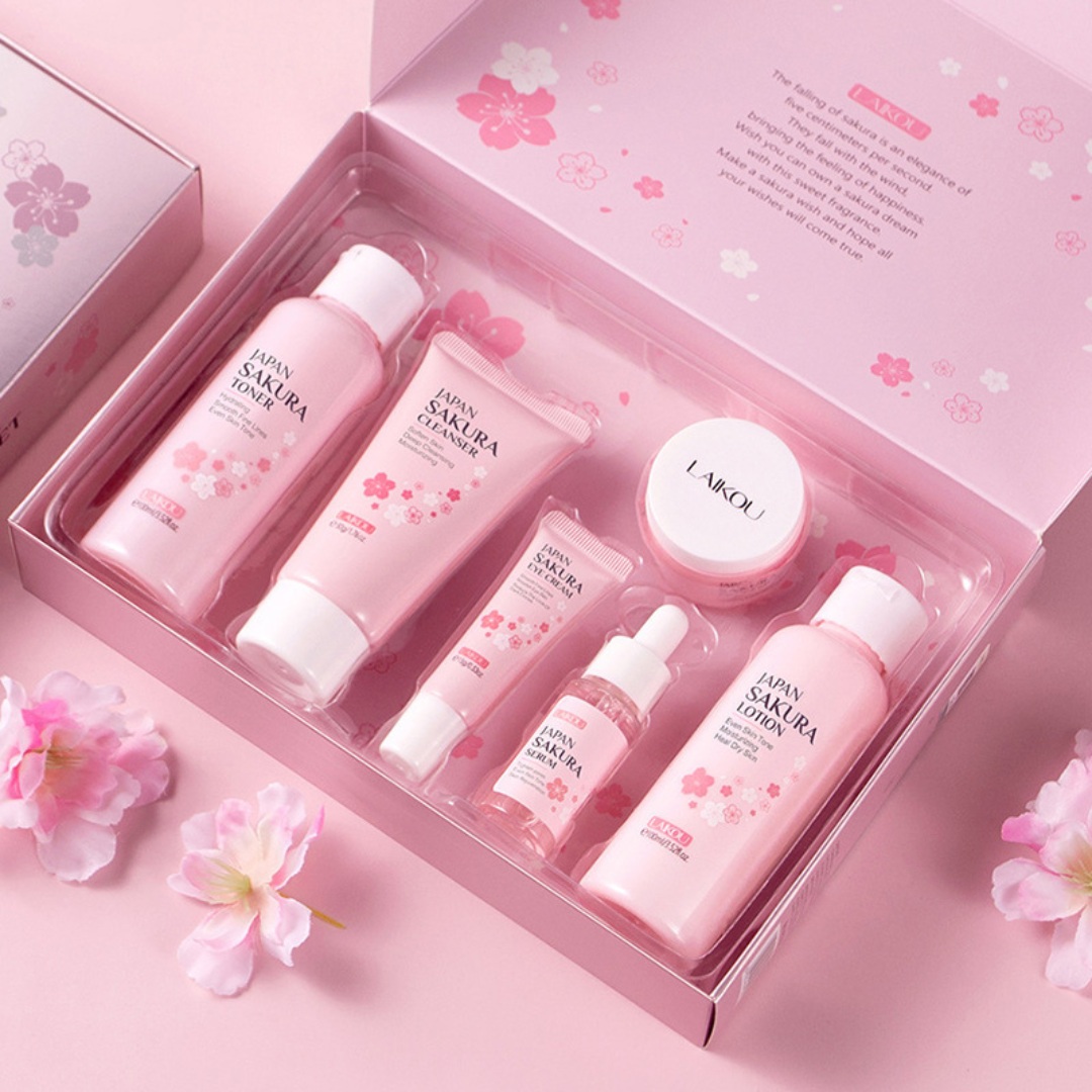 Set facial Sakura para tratamiento de acné y cuidado de la piel con rutina completa coreana